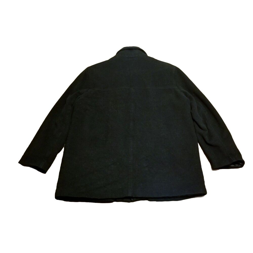 Henri Bendel Pea Coat Women's Size Large Black Wool Cashmere Vintage Made In USA - Picture 3 of 9
